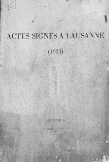 Actes signes a Lausanne (1923)