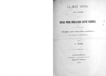 La main divine dans l'histoire ou essai pour déblayer cette science, études sur deux sarcophages, l'un tolérant, l'autre intolérant