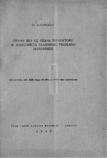 Orhan Bey ile Bizans İmparatoru III. Andronikos arasındaki Pelekano muharebesi