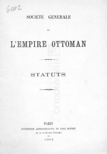 Société génerale de l' Empire Ottoman, statuts