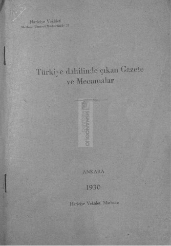 Türkiye dahilinde çıkan gazete ve mecmualar