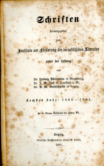 Geschichte der Juden von den altesten zeiten bis auf die gegenwart, vom Aufbluhen der judisch - spanischen cultur (1027) bis maimunis Tod (1205)