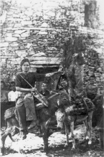 At the Belli's windmill, Savas Batsikostas and Babis Biskos, Kokkinoplos village in 1930