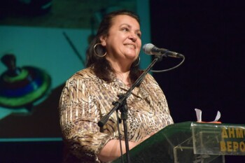 The presenter of the Festival Mrs Maria Lada
