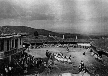 Χορός ανδρών στο μεσσοχώρι, Σκρα 1892