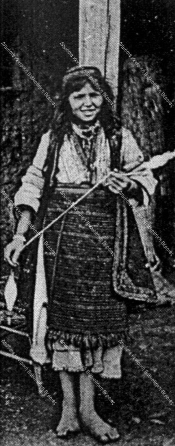 Woman in an ordinary outfit, Skra in 1892