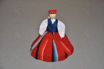 A girl in latvian national folk costume from Latvia, Ogre district