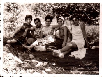 Tsamitros family on a excursion in Polidendri village