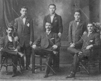Ioannis S. Katsianis, Yeoryios S. Exarhou, Yeoryios N. Fassekis, Nikolaos D. Exarhou, Ioannis G. Katsianis, Konstantinos D. Exarhou: immigrants from Fourka, New York, 1912