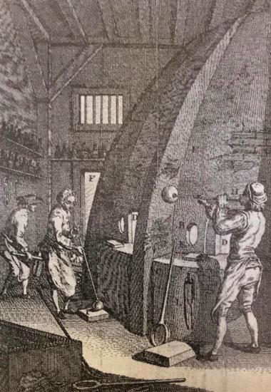 Historical illustrations of glassblowing at CNAM