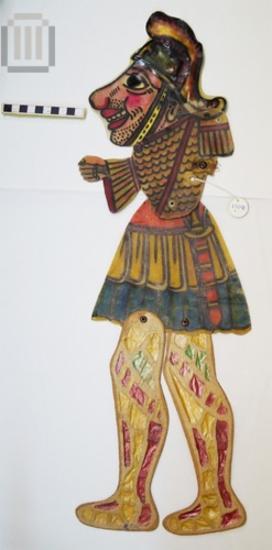 Kharaghoz as ancient soldier figure shadow puppet