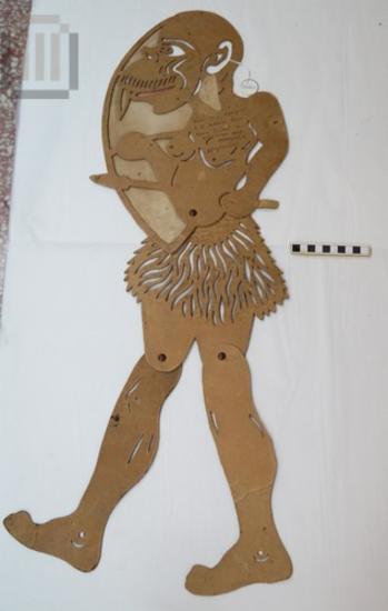 African warrior figure shadow puppet