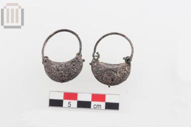 Pair of silver earrings