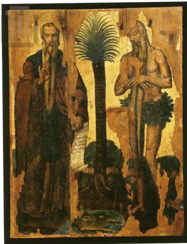 Saint Theodosius the Cenobiarch and saint Onouphrios, portable icon