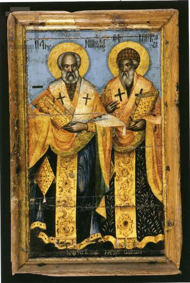 Άγιοι Νικόλαος και Σπυρίδων, εικόνα φορητή