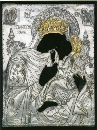 Θεοτόκος η Πάντων Χαρά, επένδυση εικόνας