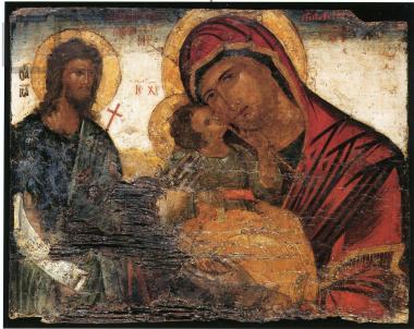 Παναγία Βρεφοκρατούσα και άγιος Ιωάννης ο Πρόδρομος, εικόνα φορητή