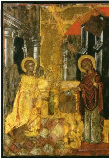 Ευαγγελισμός της Θεοτόκου, εικόνα Δωδεκαόρτου από το τέμπλο του καθολικού της Ιεράς Μονής Στροφάδων