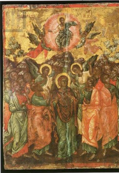 Ascension, templon beam icon from katholikon of Holy Monastery of Strofades