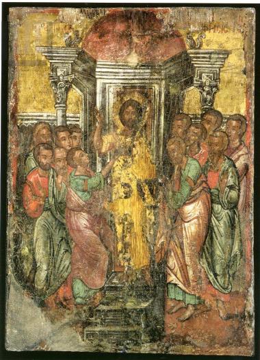 Ψηλάφηση του Θωμά, εικόνα Δωδεκαόρτου από το τέμπλο του καθολικού της Ιεράς Μονής Στροφάδων