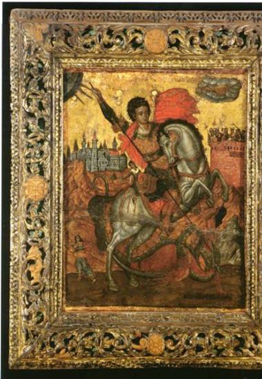 Saint George on horseback, portable icon