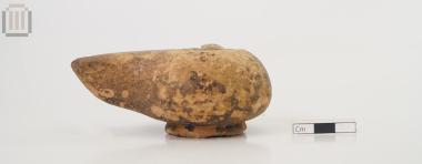 Clay black glazed lamp from Karteri