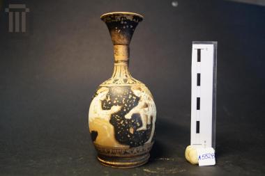 Red figured aryballoid juglet