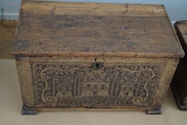 Wooden carved chest