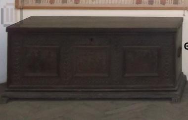 Wooden carved chest