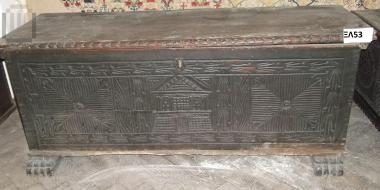 Wooden carved chest