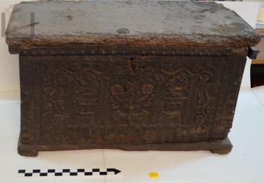 Wooden carved chest