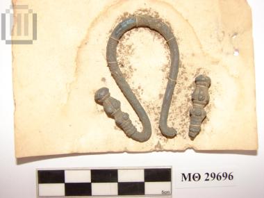 Silver omega shaped earring