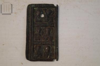 Copper tablet with saints' representation