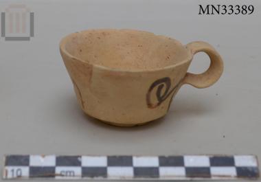 One-handled clay cup