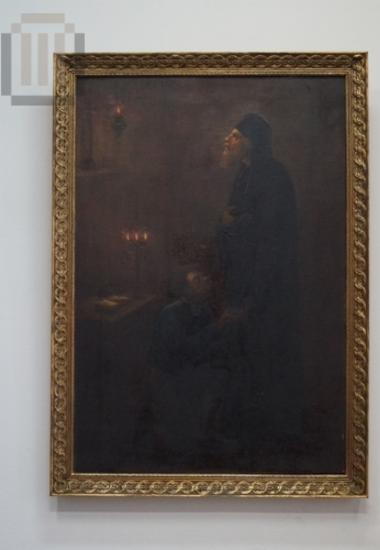 Ο άγιος Διονύσιος συγχωρεί το φονιά του αδερφού του, πίνακας ζωγραφικής
