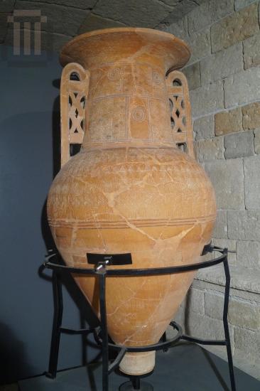 Oversized relief pithos for a cremation burial