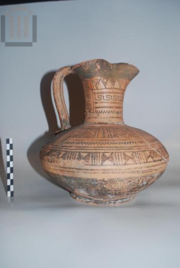Trefoil-mouthed jug with painted geometric decoration