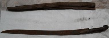 Rapier (A) with wooden scabbard (B)