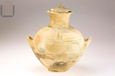Four-handled lidded amphora