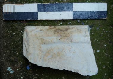 Marble slab with relief decoration