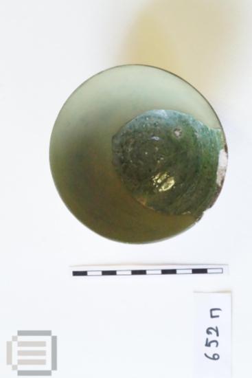 Glass coated pottery bowl