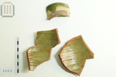 Parts of glass coated vase