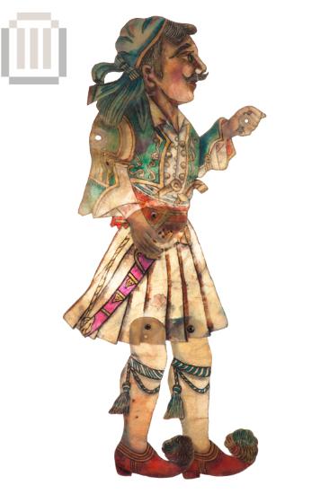 Young man figure shadow puppet