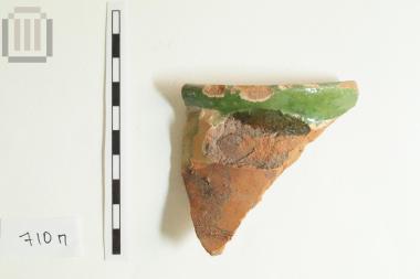 Part of glass coated vase