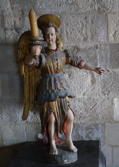 Wooden angel-shaped candelabrum