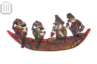 Vessel with four passengers equipment of shadow theater