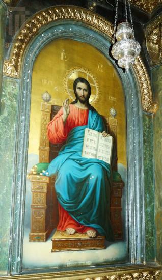 Δεσποτική εικόνα τέμπλου με το Χριστό Παντοκράτορα ένθρονο