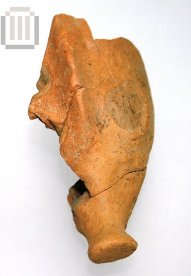 Clay pig figurine head