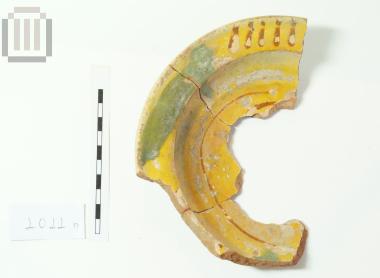 Part of glass coated tray