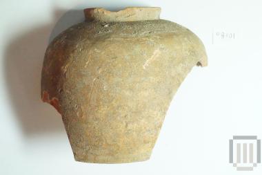 Glass coated pottery bowl